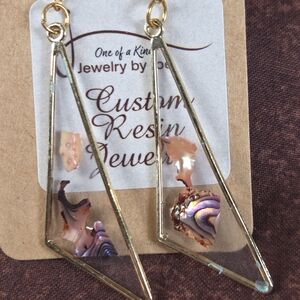 Custom Resin Earrings with Gold Accents